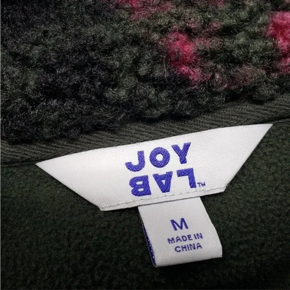 Joy Lab Target pull over Sherpa teddy fleece jacket sweatshirt camo pront - Picture 4 of 5